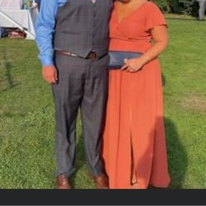 Rust bridesmaid dress with no alterations